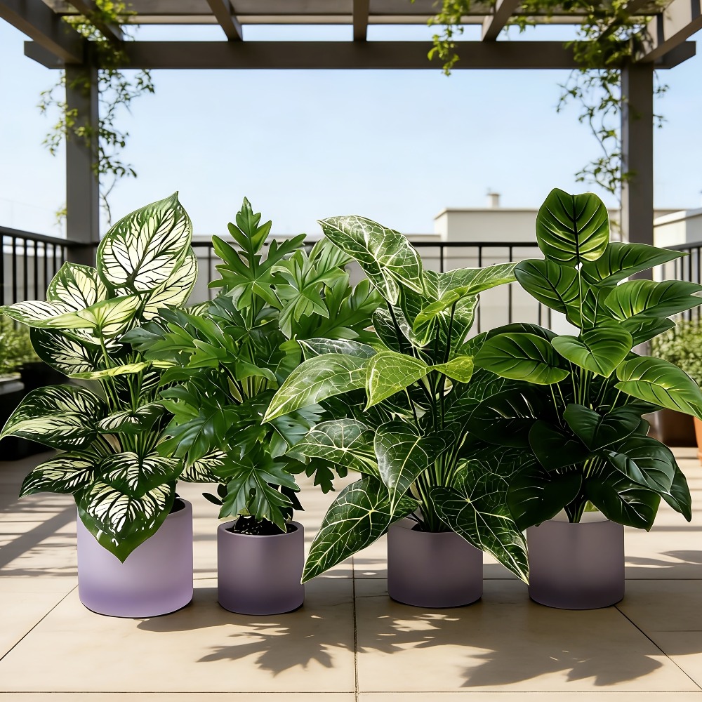 Monstera Adansonii - 4 قطع نباتات اصطناعية بـ 48