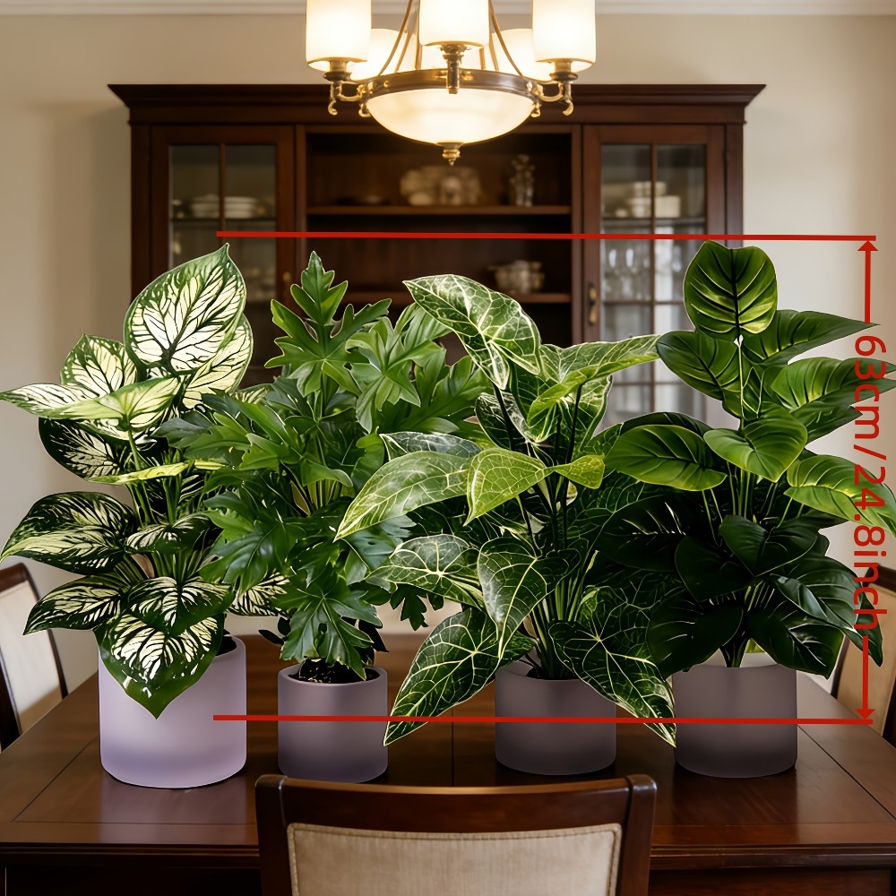 4 قطع نباتات اصطناعية بـ 48 ور - مراجعة Monstera Adansonii وسعره